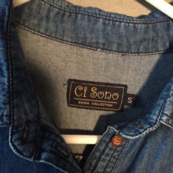 Ci Sono Tunic Dress Denim Chambray - Picture 7 of 8